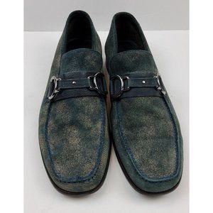 Barioni Men's Slip On Two Tone Suede Loafers Shoes Size 9
